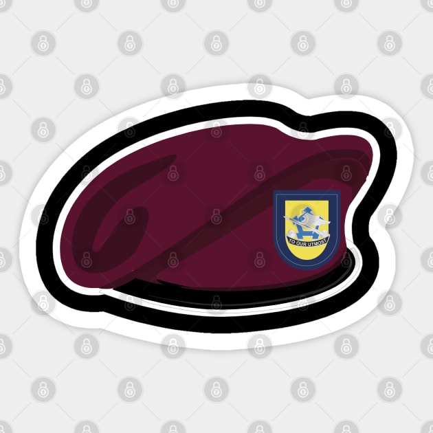 Maroon Beret - Flash - DUI - 173rd Support Battalion wo Txt X 300 Sticker by twix123844